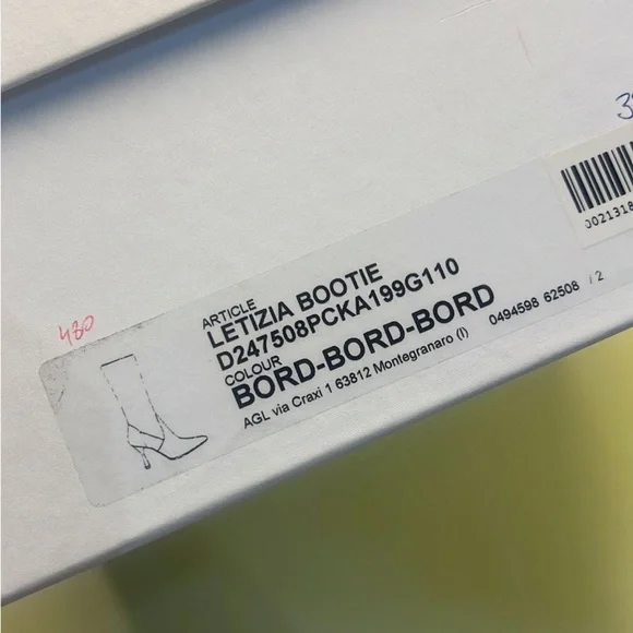 Agl MADE IN ITALY LEATHER Burgundy Heeled Boots with Stiletto Heel - Picture 8 of 8